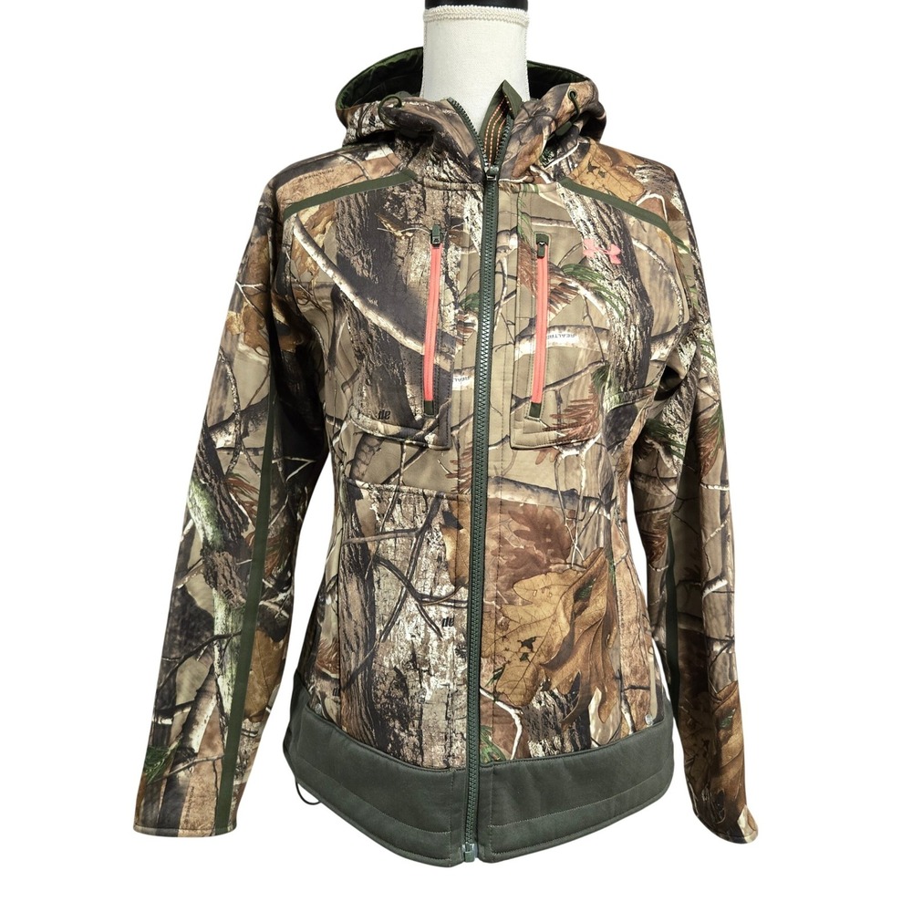 Under Armour Scent Control Camo Hunting Jacket Realtree Pink Fleece Lined Size M